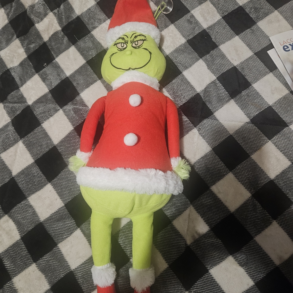 Grinch Plush Toy in Santa Outfit